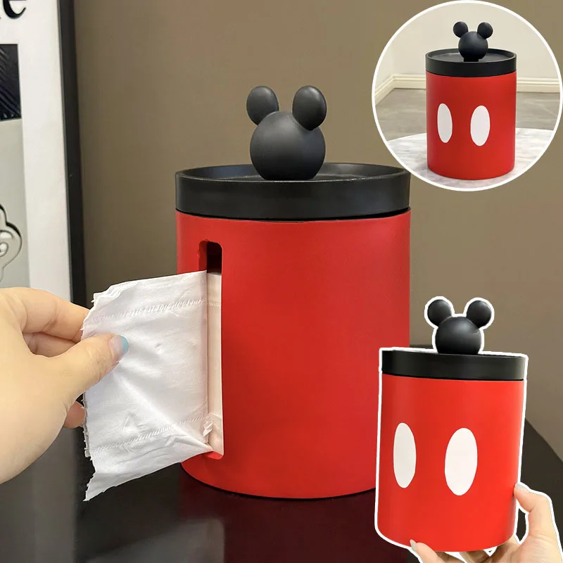 

Disney Mickey Mouse Cylindrical Tissue Box Creative Toilet Paper Tubes for Living Room Home Decor Cartoon Tissue Paper Storage