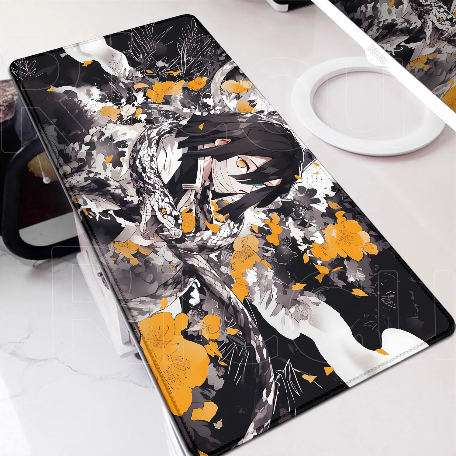 Anime Demon Slayer Mousepad Computer Lock Edge Thicken Keyboard Rugs XXL Oversized Gaming Notebook Carpet for Non-slip Desk Mats