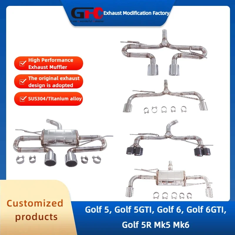 

Exhaust Pipe for Golf 5, Golf 5GTI, Golf 6, Golf 6GTI, Golf 5R Mk5 Mk6 High-Performance Stainless Steel Exhaust Muffler System