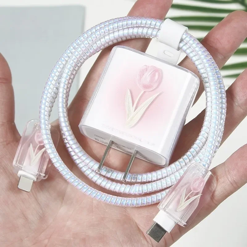 For Apple IPhone 14 13 Pro 18/20w Charger Case Data Cable Protectors Charger Head Protective Sleeve Cute Cable Protection Cover