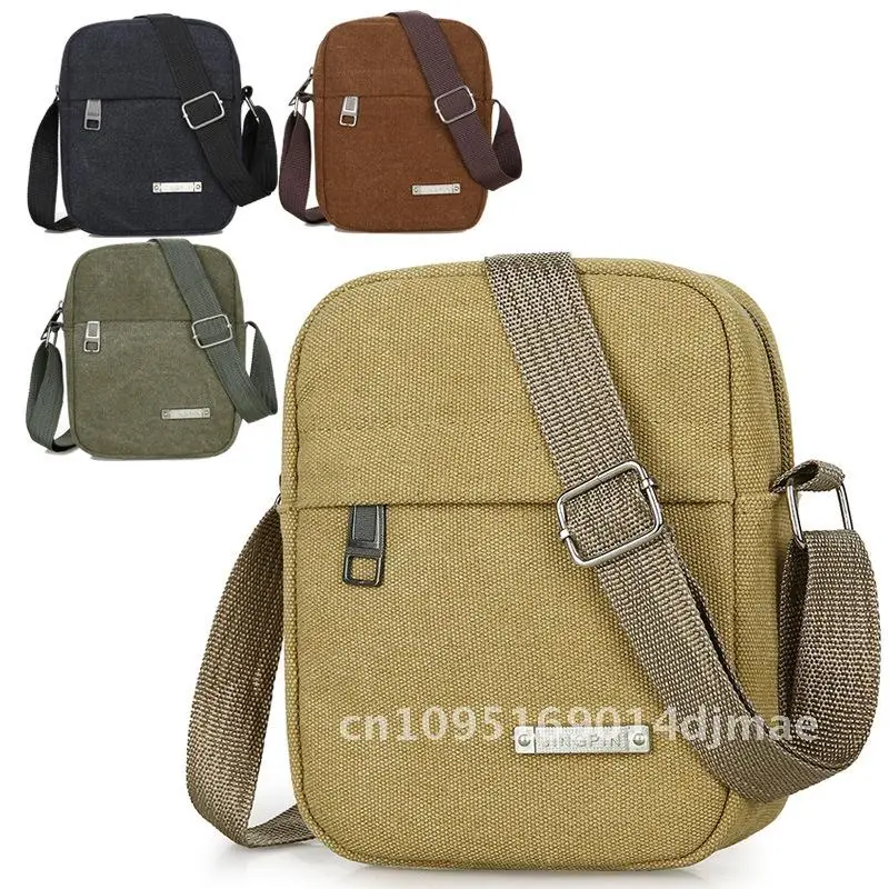 

Vintage Men's Canvas Backpack 2021 Trendy Urban Minimalist Crossbody Shoulder Bag Durable Solid Color