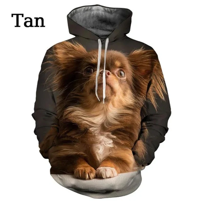 Sudadera con capucha para hombre y mujer, suéter informal con estampado 3D de perro Chihuahua, ropa de calle de gran tamaño, novedad