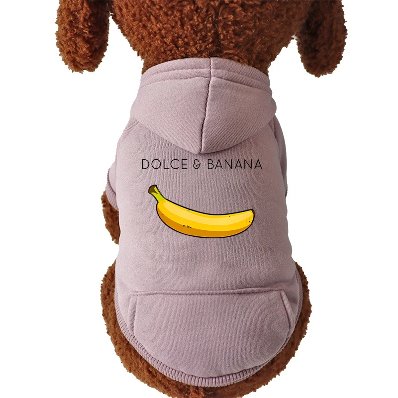 DOLC & BANANA-ropa para mascotas, sudaderas con capucha estampadas para perros, abrigo cálido de invierno para perros grandes, chaqueta, suéter para cachorros, ropa de Bulldog Francés