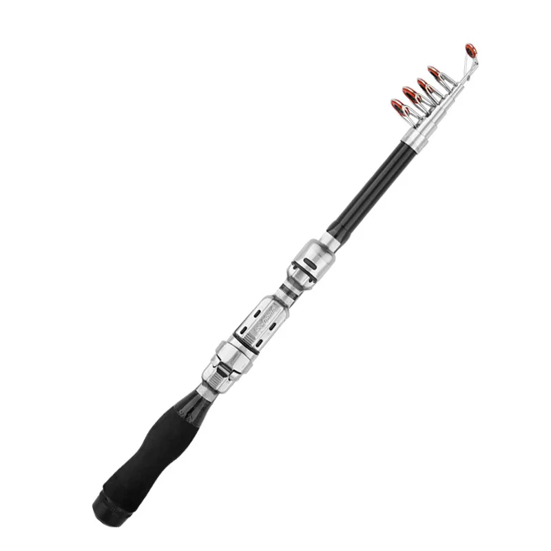 Telescopic Fishing Rod With 5 Sections Short Profile Collapses To 31cm For Multi Environment Fishing Use