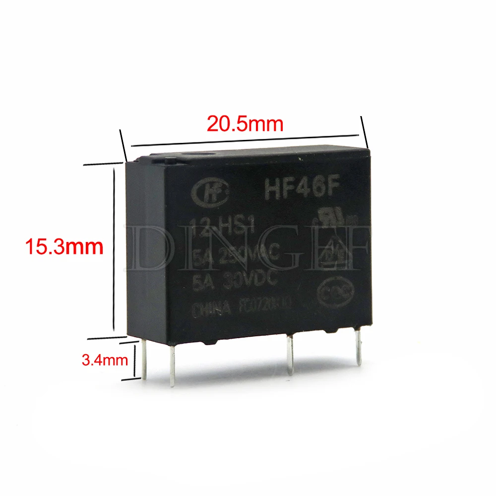 1PCS/LOT 5V 12V 24V DC 30VDC Power Relays HF46F-005-HS1 HF46F-012-HS1 HF46F-024-HS1 5-HS1 12-HS1 24-HS1 5A 250VAC 4PIN