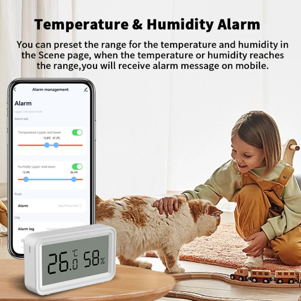 Tuya Zigbee 3.0 Temperature Humidity Sensor Home Automation Remote Connect Thermometer Hygrometer Work with Smart Life Alexa