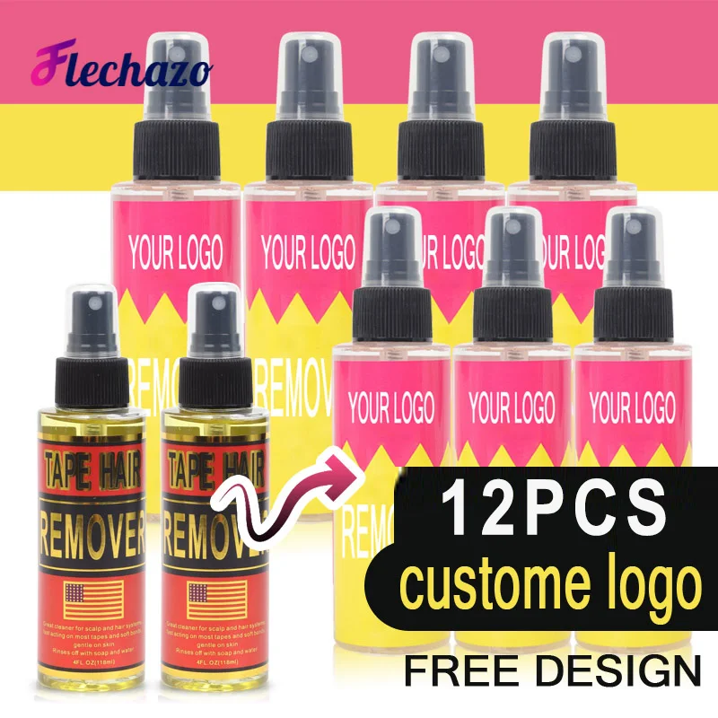 

Personalized Logo 12Pcs Hair Glue Remover 118Ml-4Oz Solvent Adhesive Tape Remover For Lace Wig Toupee Tape In Extensions