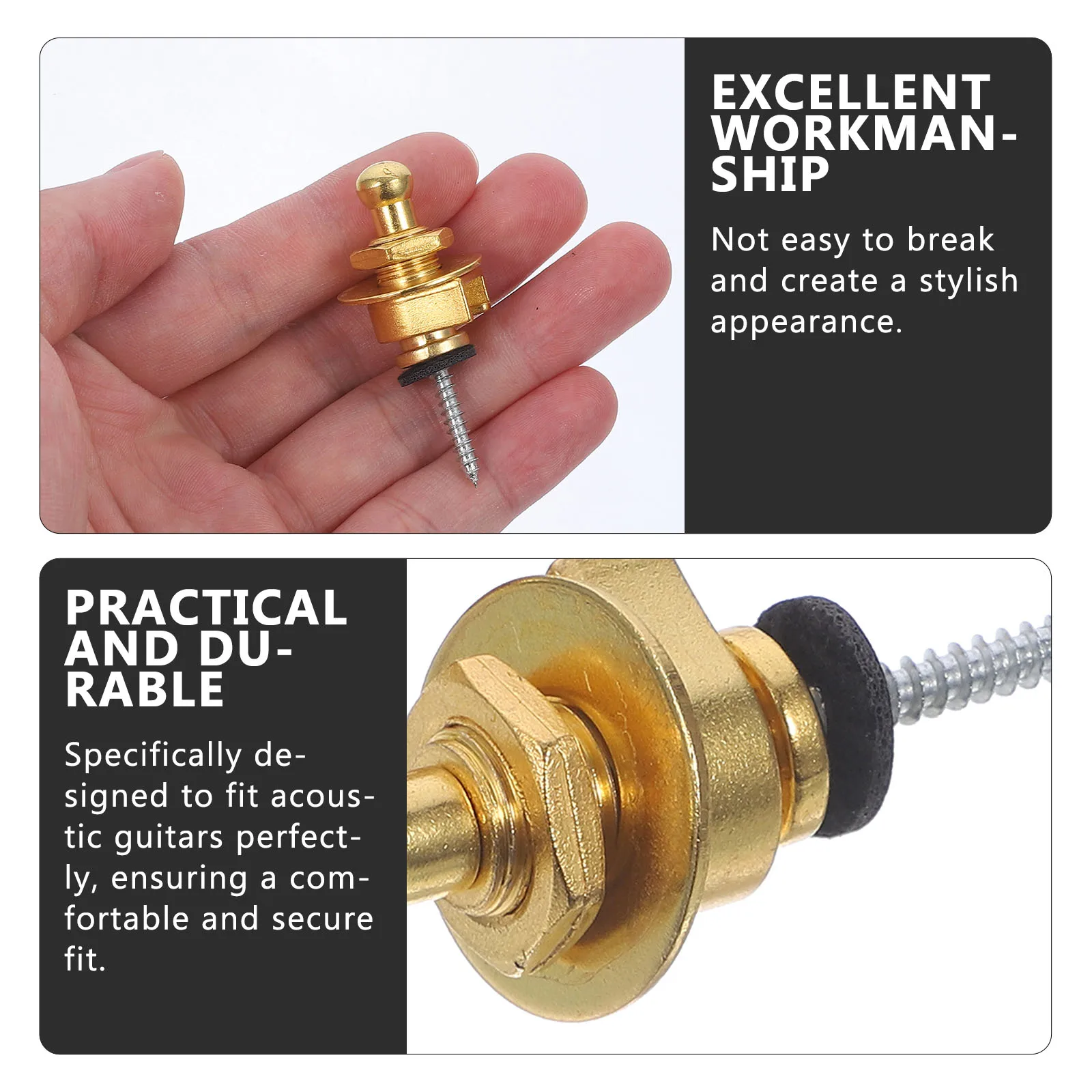 

2Pcs Metal Guitar Strap Locks Antislip AntiFall Buttons For Acoustic Electric Guitars Stylish End Pins Accessories