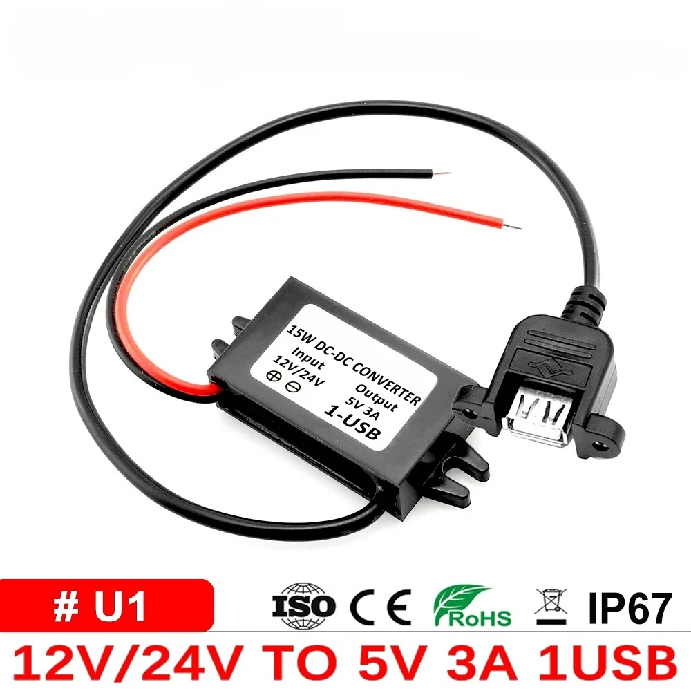 12V 24V to 5V 3A DC Buck Converter Module 15W Regulator Power Supply High Quality for Type-C Micro USB Output Car Charger CE