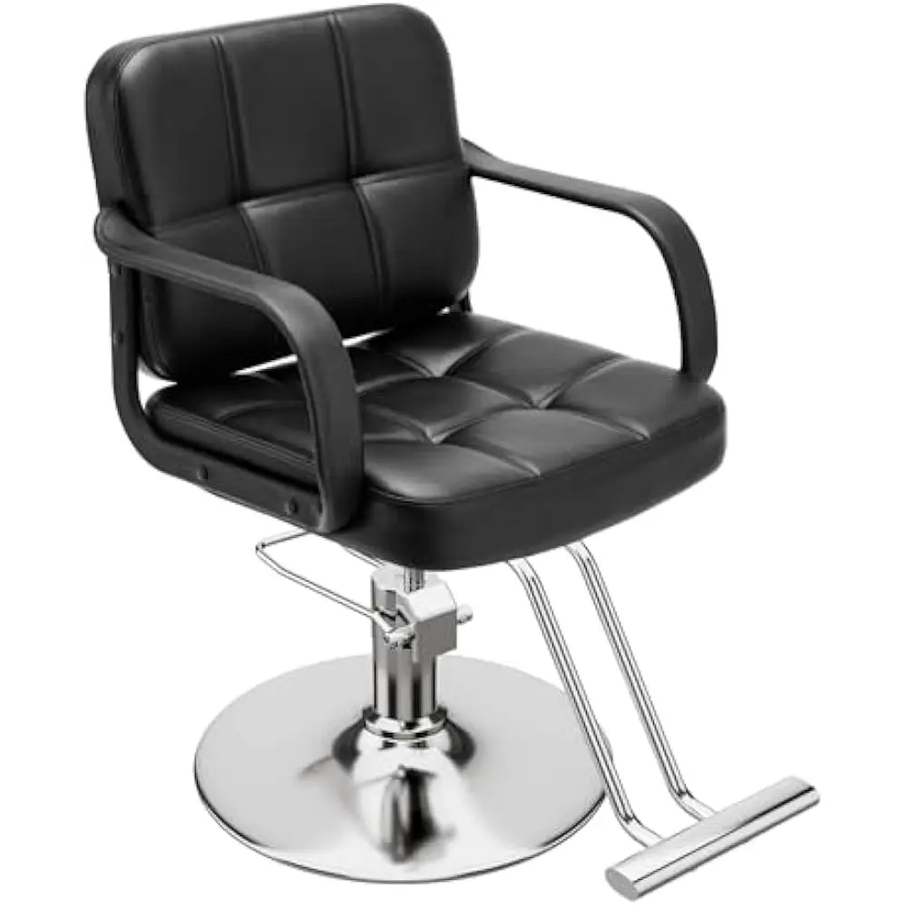 

Barber Chair for Hair Stylist- 360° Swivel, Adjustable Height, Capacity 350 LBS with Heavy Duty Hydraulic Pump, Barber Chair