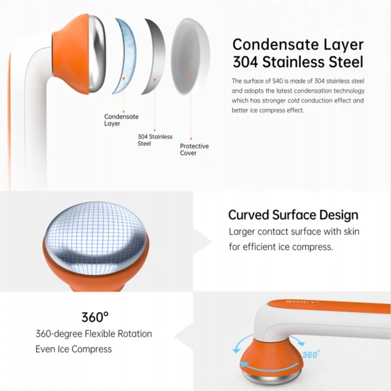 ลูกกลิ้งน้ําแข็งสําหรับนวดผิวหน้า เครื่องมือเสริมความงามรอบดวงตาสําหรับบรรเทาเครื่องมือดูแลผิว 2 ชิ้น