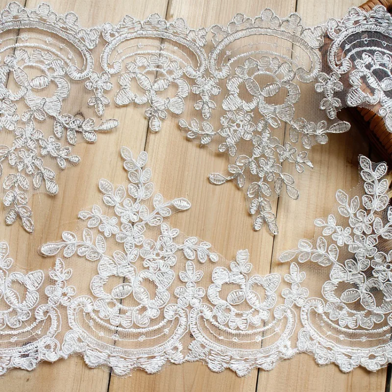 

5Yards Ivory Cording Lace Accessories Bridal Handmade DIY Material Wedding Dress Width 15.5CM