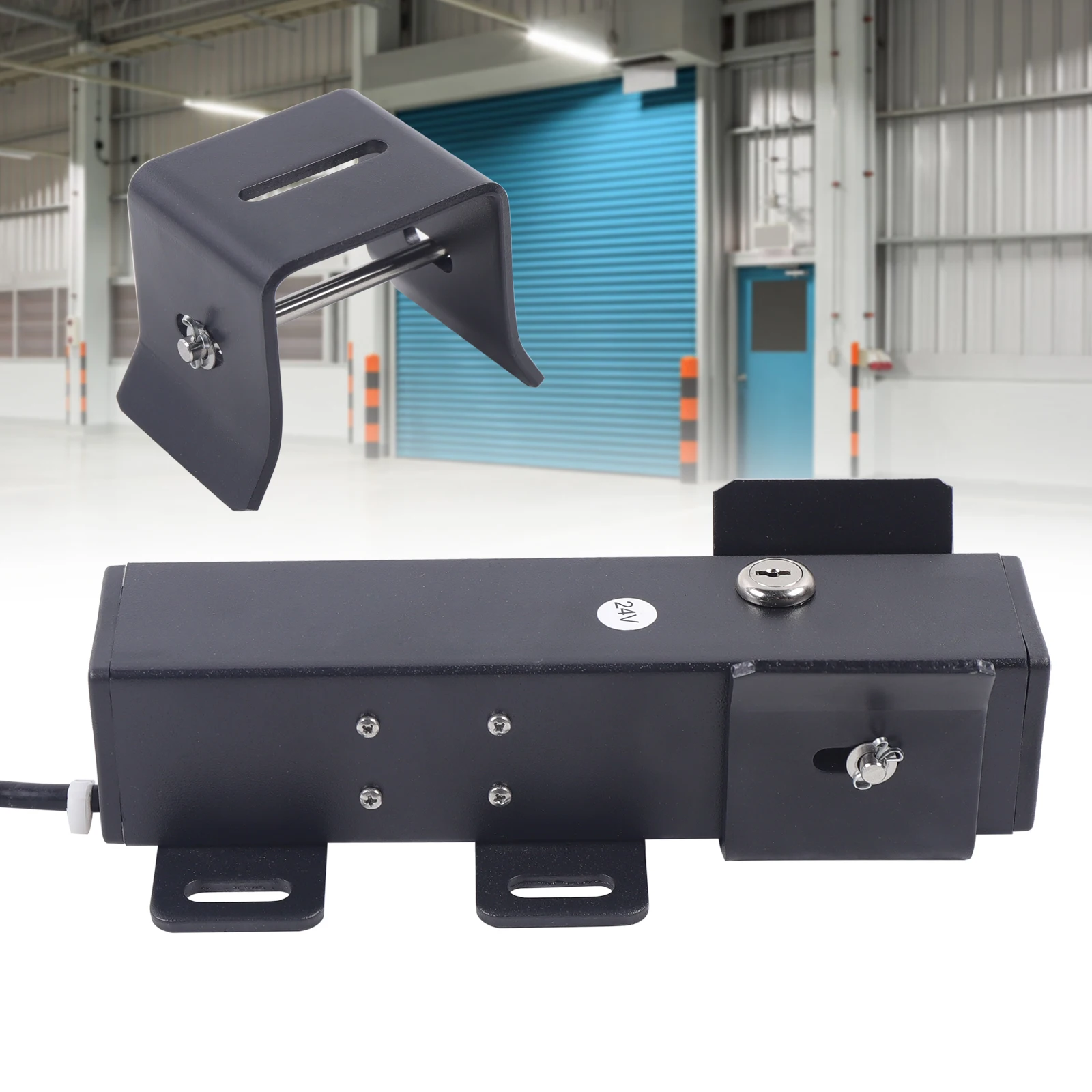 24V DC Electric Gate Lock, Heavy Duty Automatic Security Lock with 2 Keys & Access Control, IP44 Waterproof for Gates/Fences