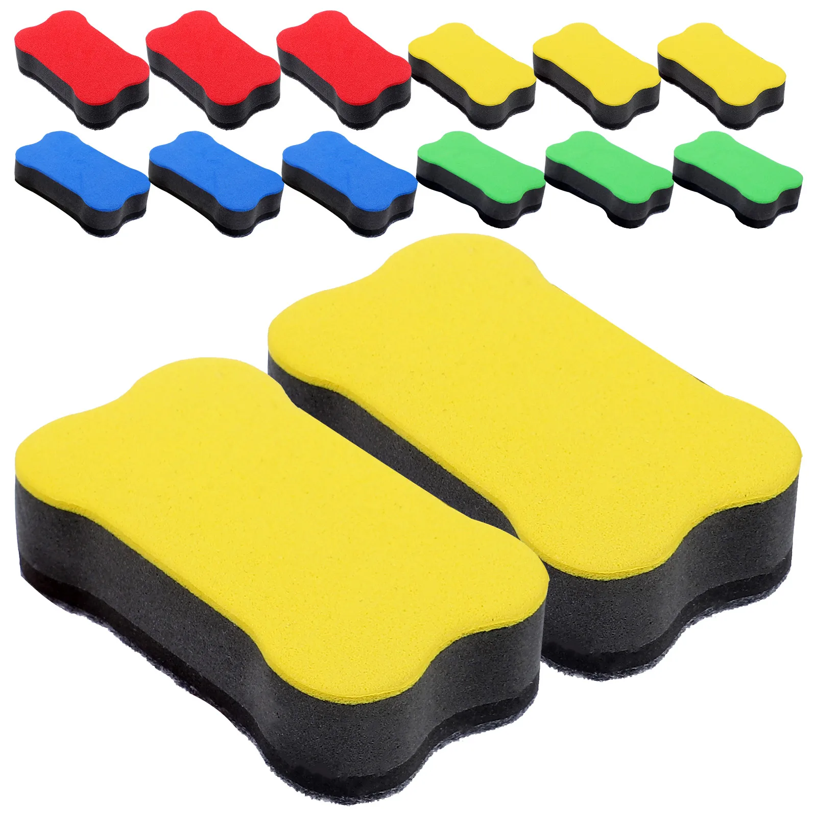 24pcs Blackboard Erasers Dry Washable Whiteboard EVA Classroom Accessories Portable Marker Eraser Student Supplies