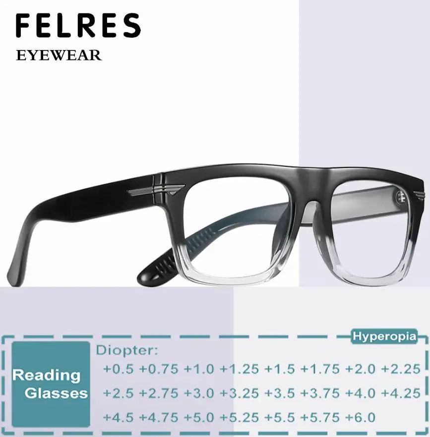 

Retro Square Designer Reading Glasses Anti Blue Light Glasses Clear Prescription Eyewear Presbyopia Eyeglasses Optical Magnifier