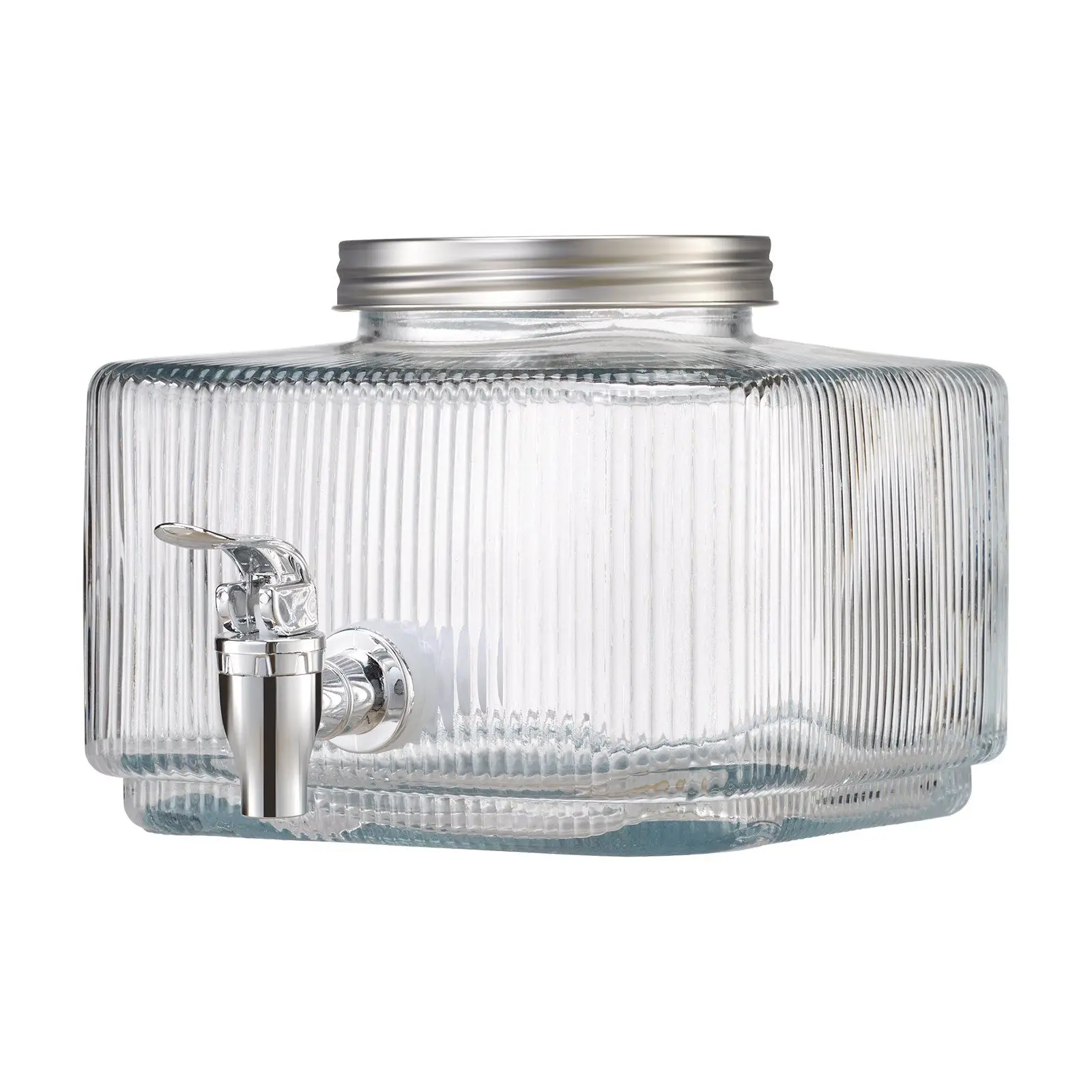 

0.8gal Premium Glass Drink Dispenser with Non-Drip Tap, Clear Body Shows Fluid Levels, Simple Maintenance