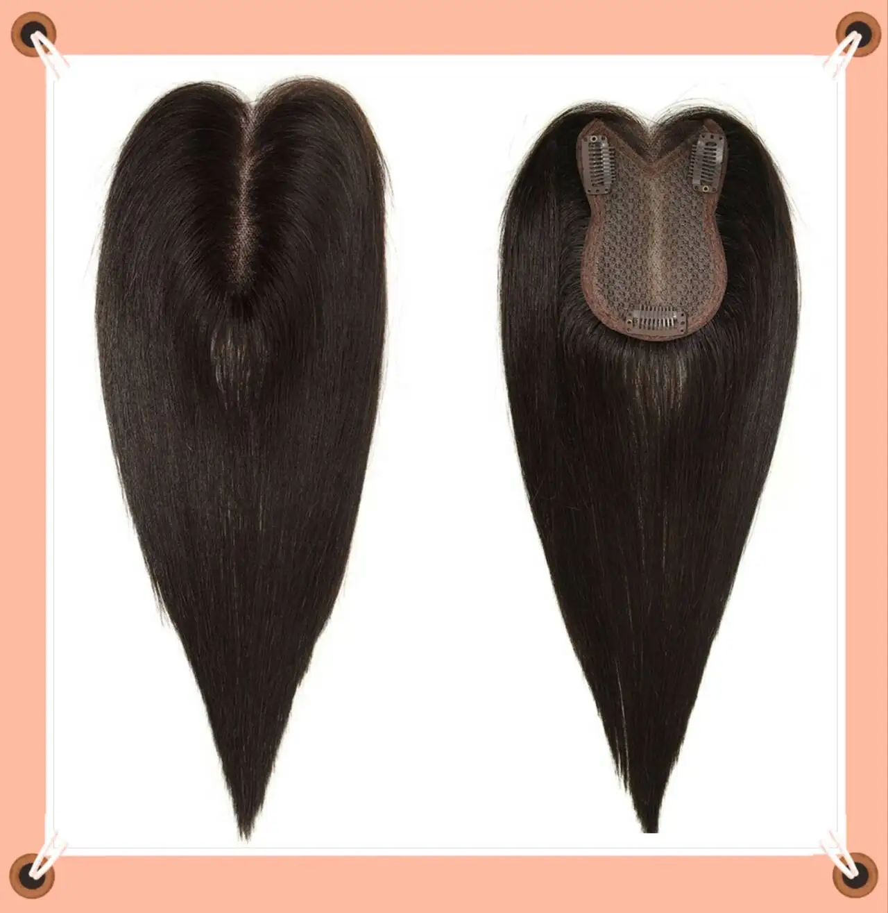 

TUWC09 100% Remy Human Hair Topper for Women Natural Look Hairpiece for Thinning Hair Durable Enhanced Volume Hair Toppers