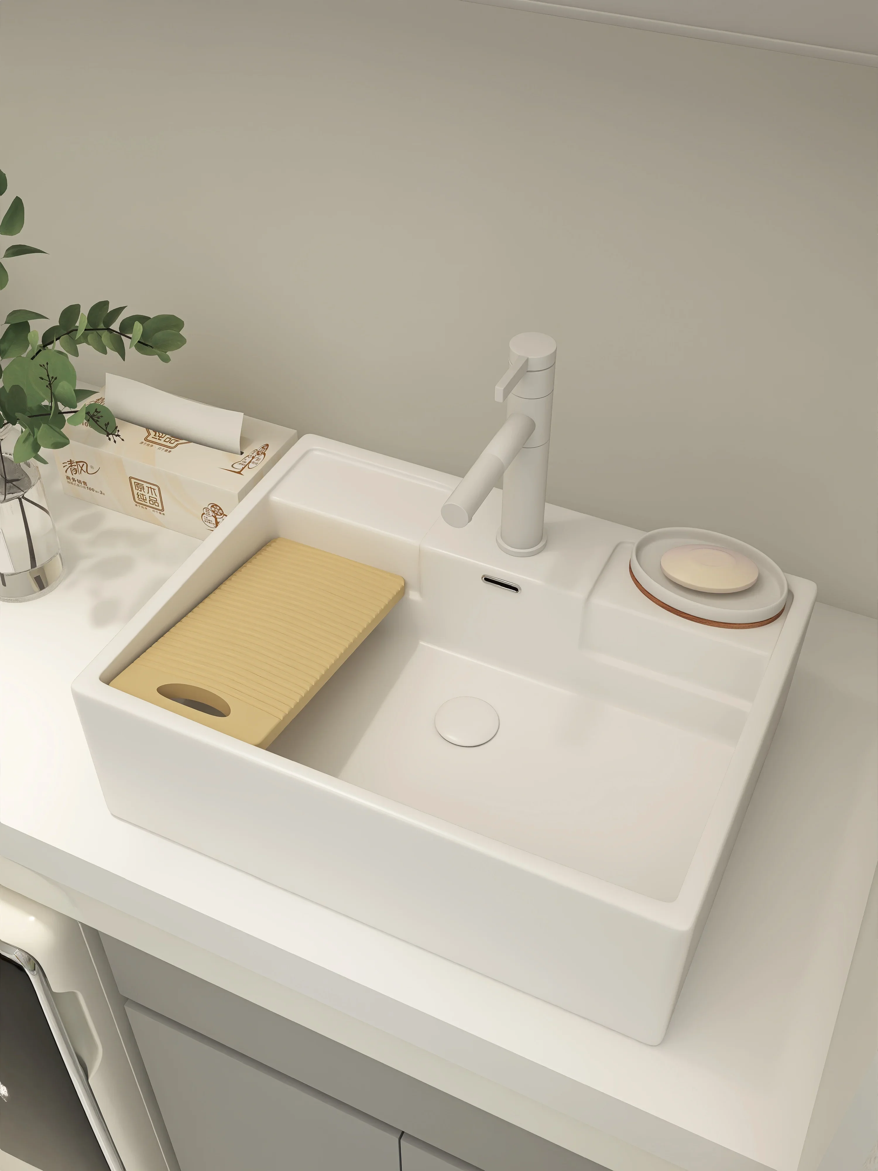 

Super deep platform balcony wash basin laundry deepening foot bath bathroom art basin washbasin sink