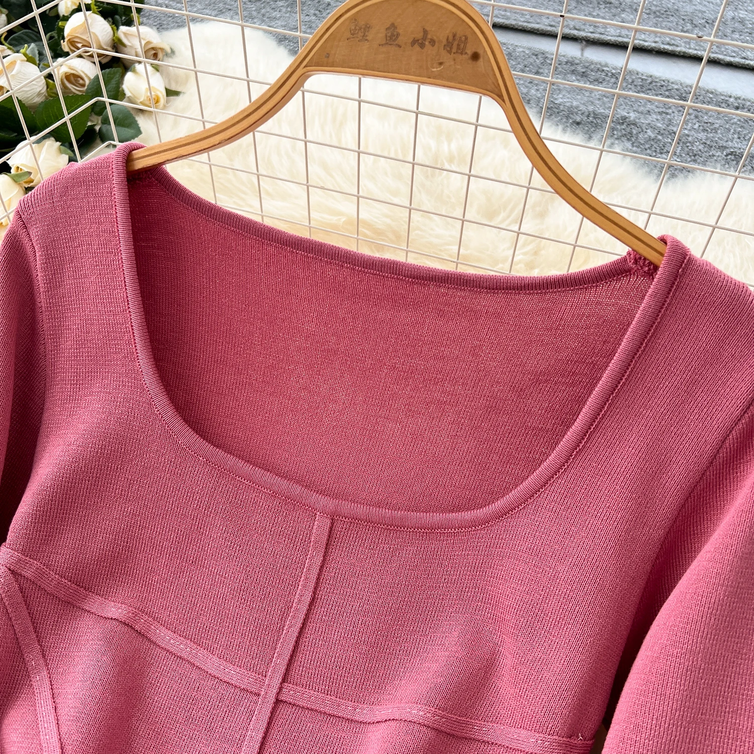 시크한 빈티지 태슬 장식 긴팔 니트 슬림핏 우아한 요정풍 한국 패션 보헤미안 선드레스 여성 의류 드레스