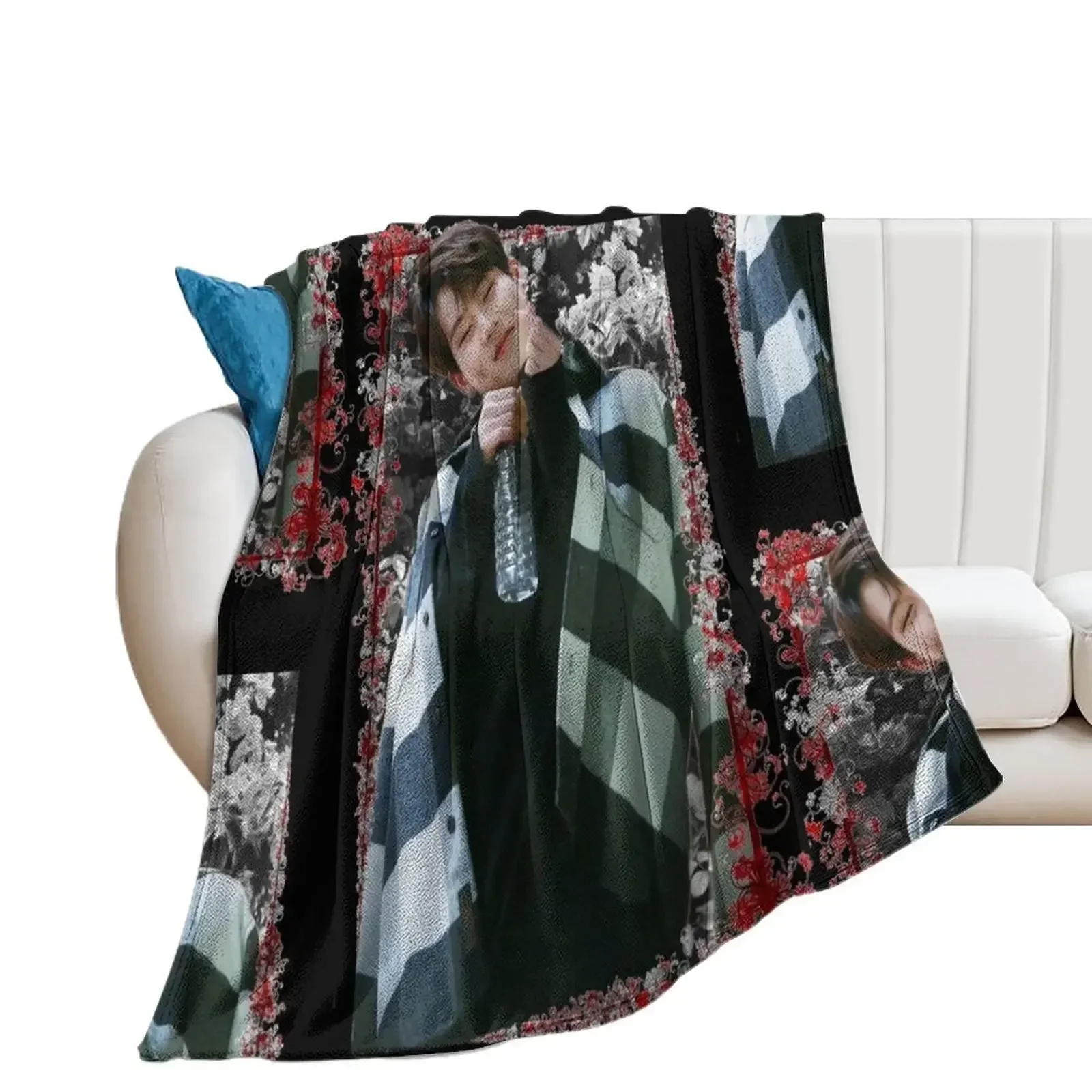 

Lee Jooheon MONSTA X Jooheon Korean Kpop Floral Design Throw Blanket Luxury wednesday Blankets