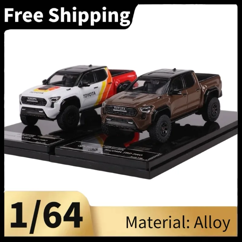 GCD 1/64 Alloy Pickup Truck Model, Off‑road Modified Diecast Vehicle, Hobby Collectible Display Toy with Display Stand