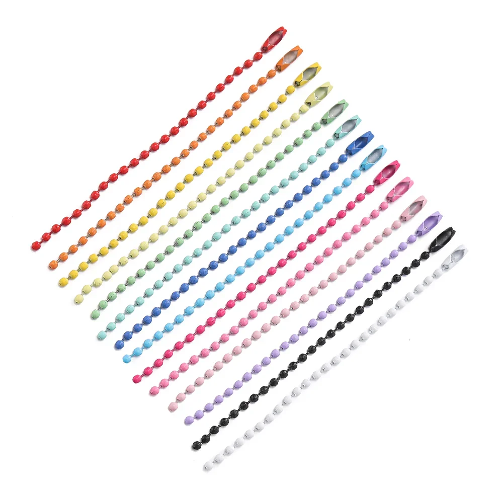 

10 шт./лот 10/12 см железная красочная шариковая цепочка из бисера подходит для брелока для кукол этикетка ручная бирка разъемы DIY принадлежности для изготовления ювелирных изделий