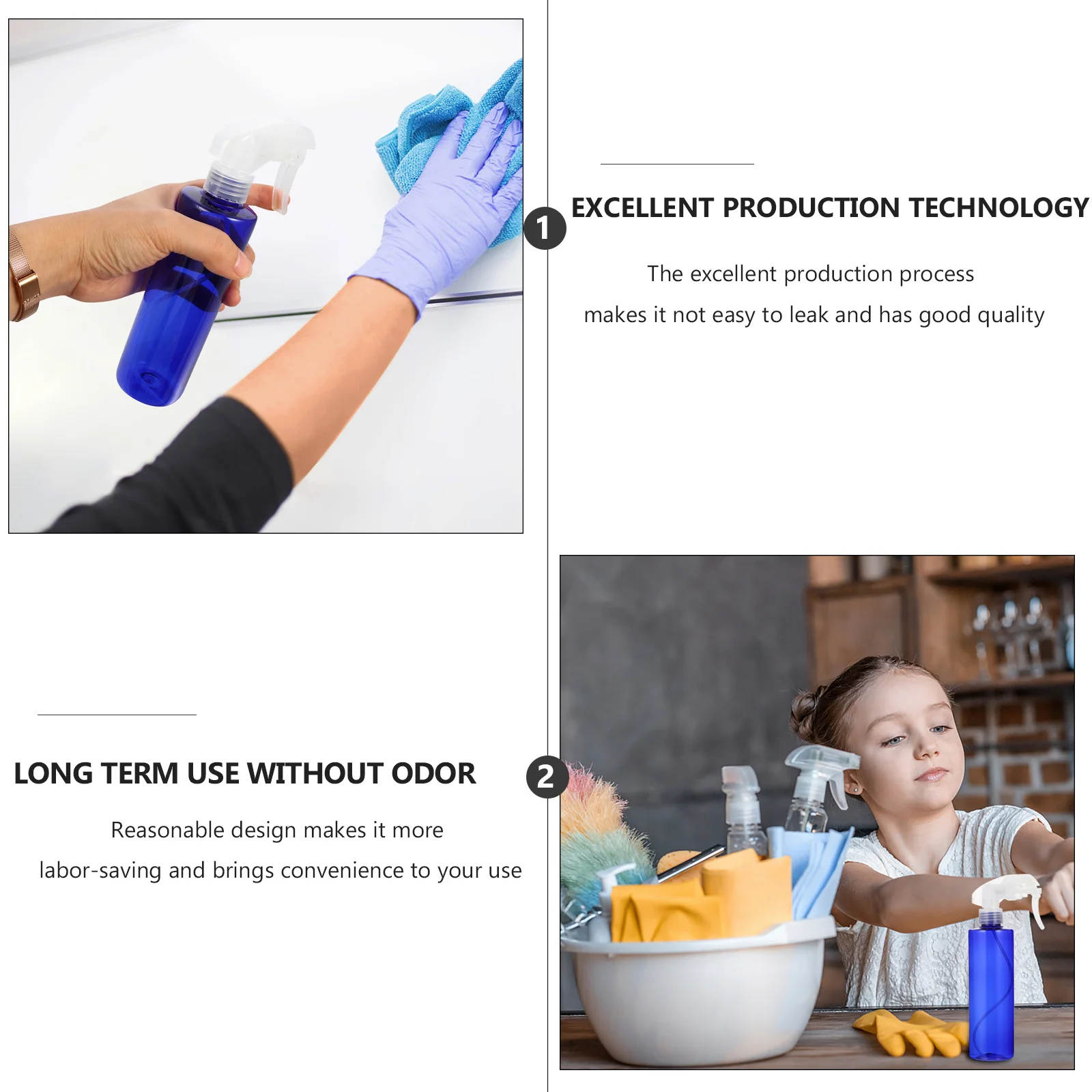 

2pcs 250Ml Spray Bottle Pet Plastic Trigger For Hair Salon Plant Watering Refillable Mist Sprayer Portable Water Sprayer