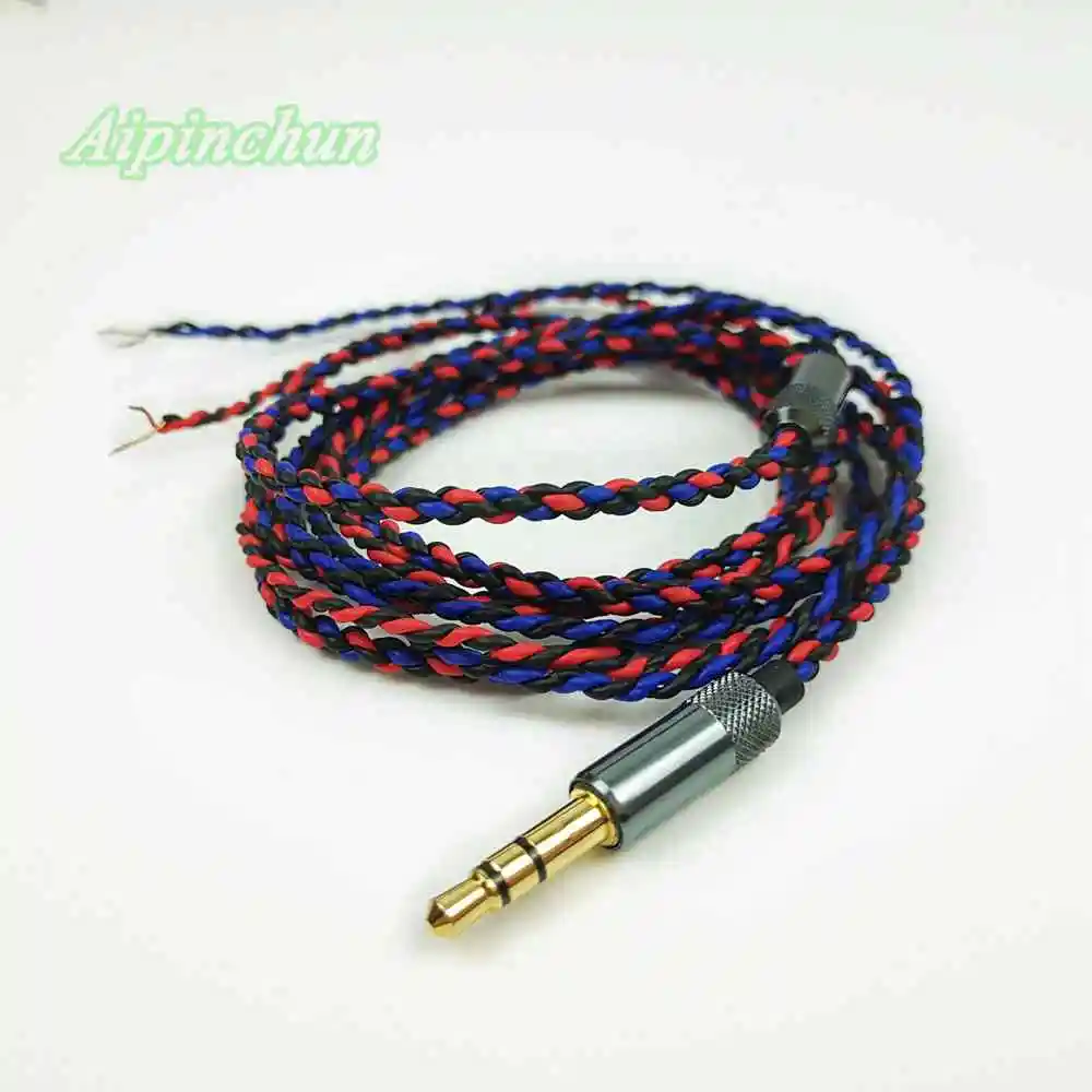 3.5mm 3-Pole Jack Plug Soft DIY OCC Wire Core TPE Braided Earphone Cable Repair for Headphone