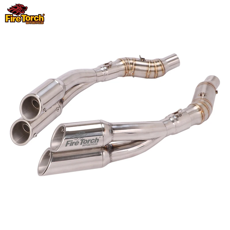 For Kawasaki Z1000 Z1000SX Ninja 1000 1000 SX 2007 - 2021 Motorcycle Double Hole Exhaust Escape Silencer Mid Link Pipe Muffler