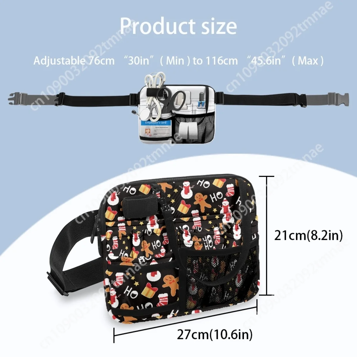 Feminino Gingerbread Snowman Fanny Pack, Cinta ajustável Cintura Sacos, Organizador de emergência personalizado, Armazenamento para o Natal