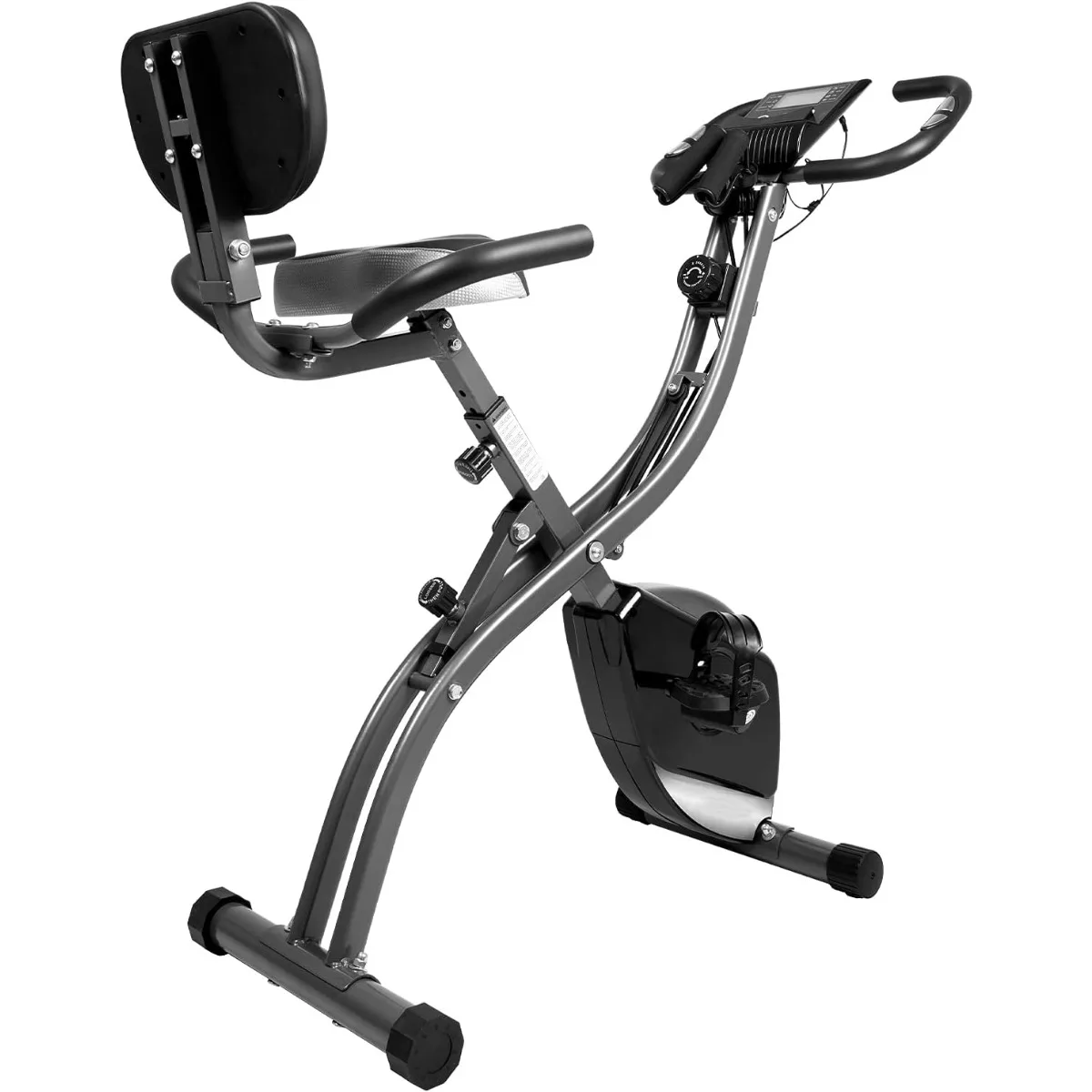 

Exercise Bike Stationary bike, Ultra-Quiet Folding Indoor Cycling Bike with 8-Level Resistance, Arm Resistance Band, LCD Monitor