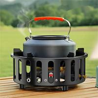 7-Core Camping Stove High-Power Strong Fire Portable Tourist Gas Burner Windproof Electronic Ignition Camping Equipment