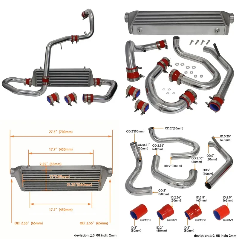 Front Intercooler with Duct Kit for 98-05 Jetta Golf GTI 1.8T