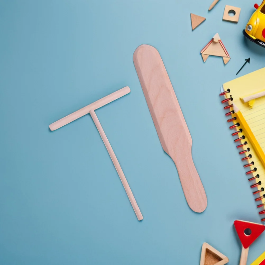 2Pcs Baking Pancake Tools Wooden Scraper Spatula Easy Restaurant Use Multifunctional Crepe Maker