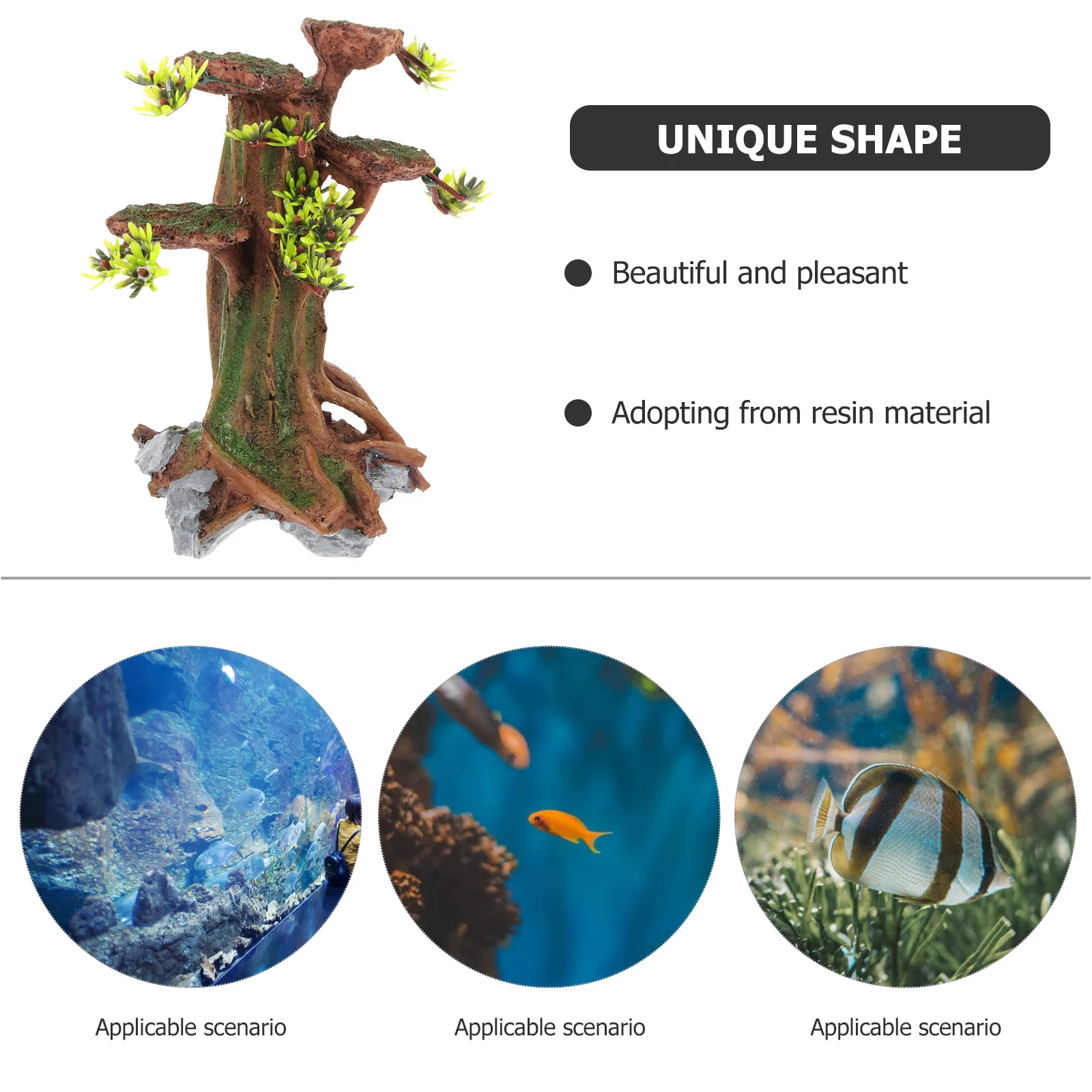 

Creative Aquarium Stump Resin Artificial Tree Trunk for Fish Tank Decorative Landscape Underwater DIY Home Desktop