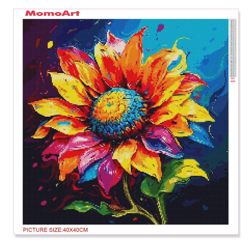 MomoArt Diamond Painting Sunflower Picture Rhinestones Diamond Mosaic Colorful Flower New Arrival Embroidery Home Decor