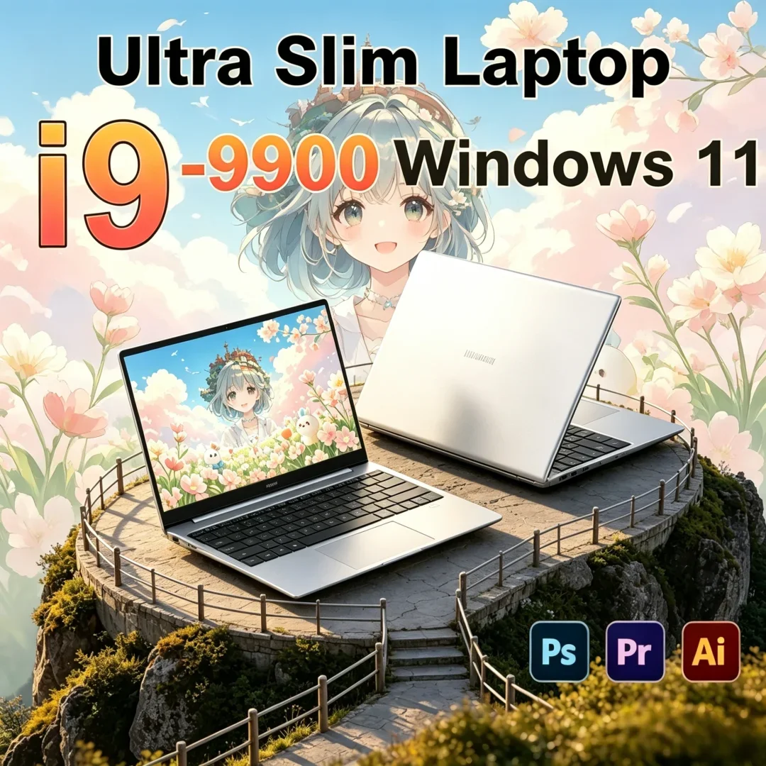 

Quintessential 2026 Celestial 14.1 Inch HD Gaming PC Intel Core I9-9900 Cryptic Ultra Slim Windows 11 Pro Home Study Laptop