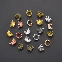 10/20pcs Alloy Loose Spacer Beads Gold Silver Crown Beads For Jewelry Making DIY Bracelet Earring Pendans Handmade Accessories