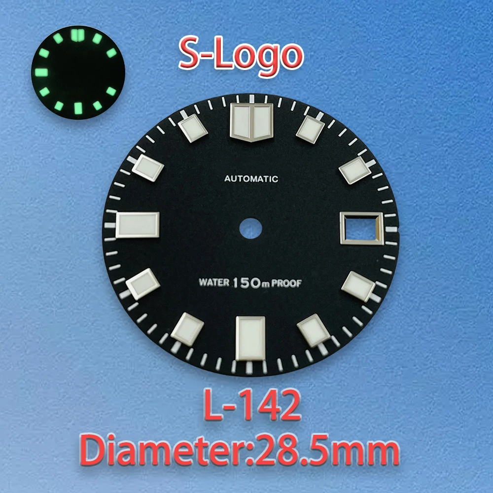 S Logo Matte Dial Fit 28.5Mm NH35/NH36/4R/7S Gerakan Jepang Menyelam Jam Tangan Berkualitas Tinggi Aksesori Modifikasi Hijau Bercahaya