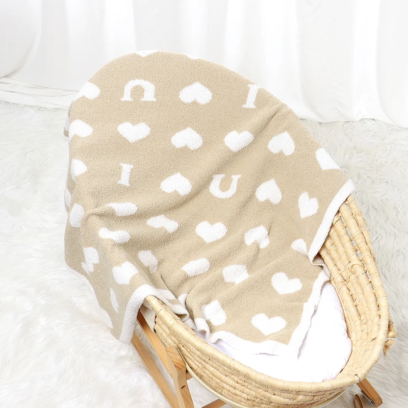 Baby Blankets 100*80CM Newborn Boy Girl Bedding Quilt Super Soft Infant Stroller Swaddling Fashion Cute Loving Letter Plaid Warm