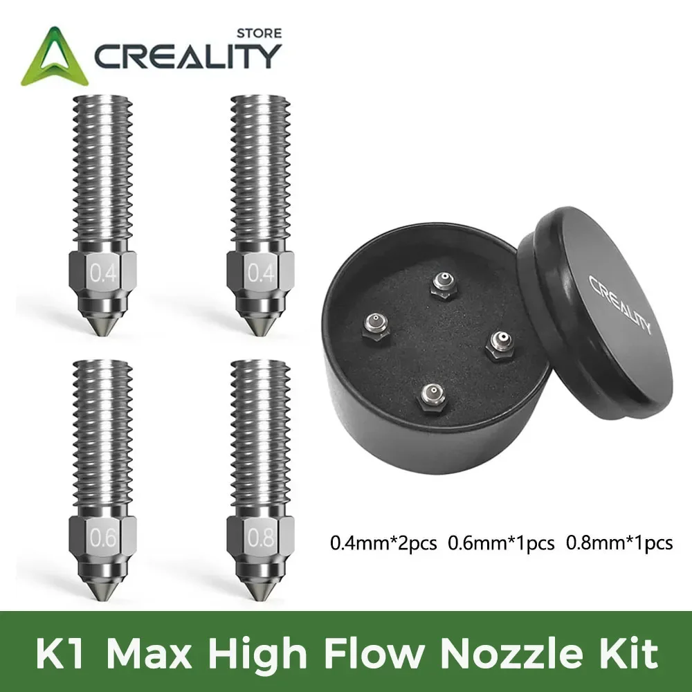 

Комплект сопел CREALITY K1 Max High Flow из биметаллического материала, равномерная подача для деталей 3D-принтера K1/K1 Max/Ender-3 V3 KE/CR-10 SE