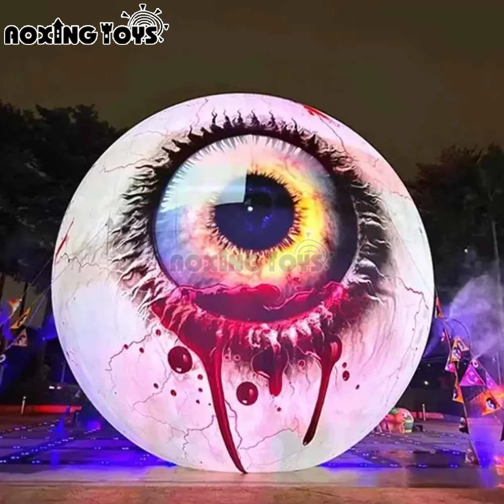 1-10m Giant Inflatable Eyeball Balloon , Hanging Halloween Eye Decoration for Advertising Bar Nightclub Stage
