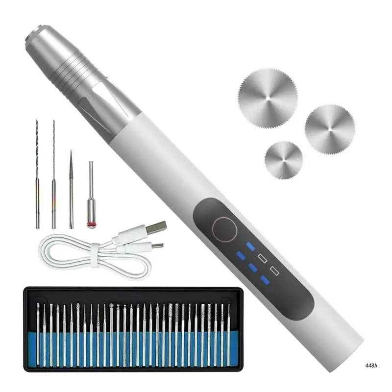 Portable Engraving Pen Set USB Fast Charging Ergonomic 3 Speed Design Rechargeable for Precise Engravings Grinding Tool