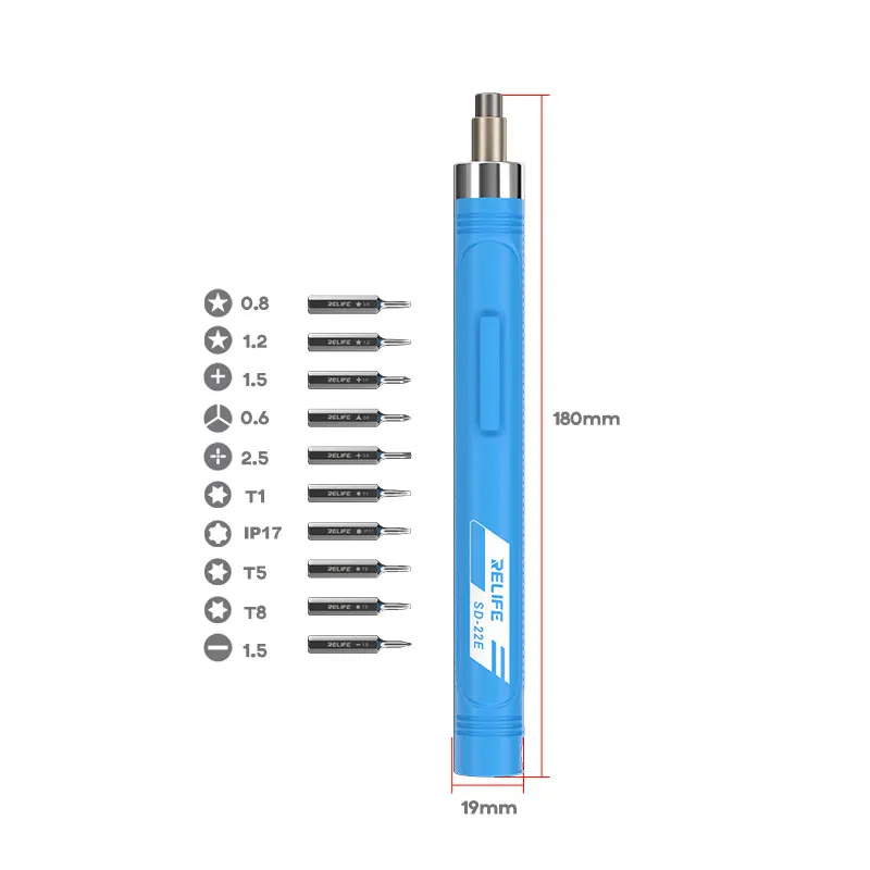 RELIFE SD-22E Precision Electric Screwdriver S2 Alloy Steel Bit Head Quick Disassembly Tools For Electronic Maintenance