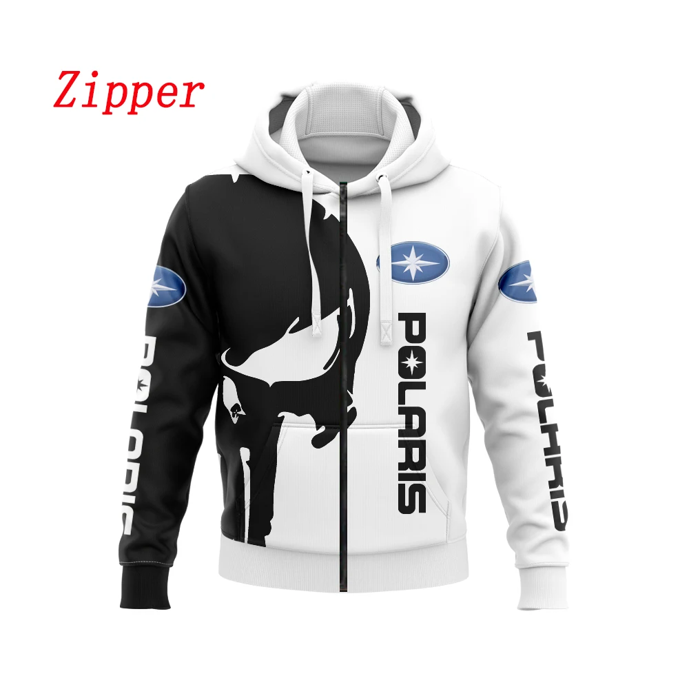 Polaris Outdoor Motorcycle hooded 3D Printed Men's Sweatshirt Hoodies Off-road Sports Zipper Hooded Harajuku Streetwear Tops