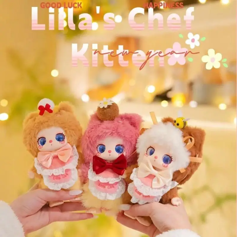 Genuíno Liila Luck Cat V4 Série Chef Gatinho Vinil Caixa Cega Figura de Ação Mistério Presente Brinquedo Decoração