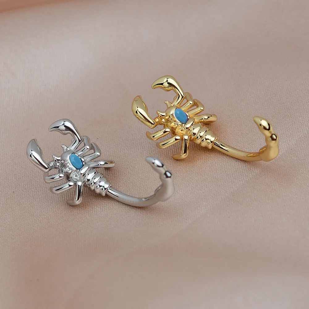 1Pcs Simple Piercing Belly Button Buckle Rings Fashion Animal Scorpion Shape Piercing Navel Rings Punk Body Jewelry Accessories