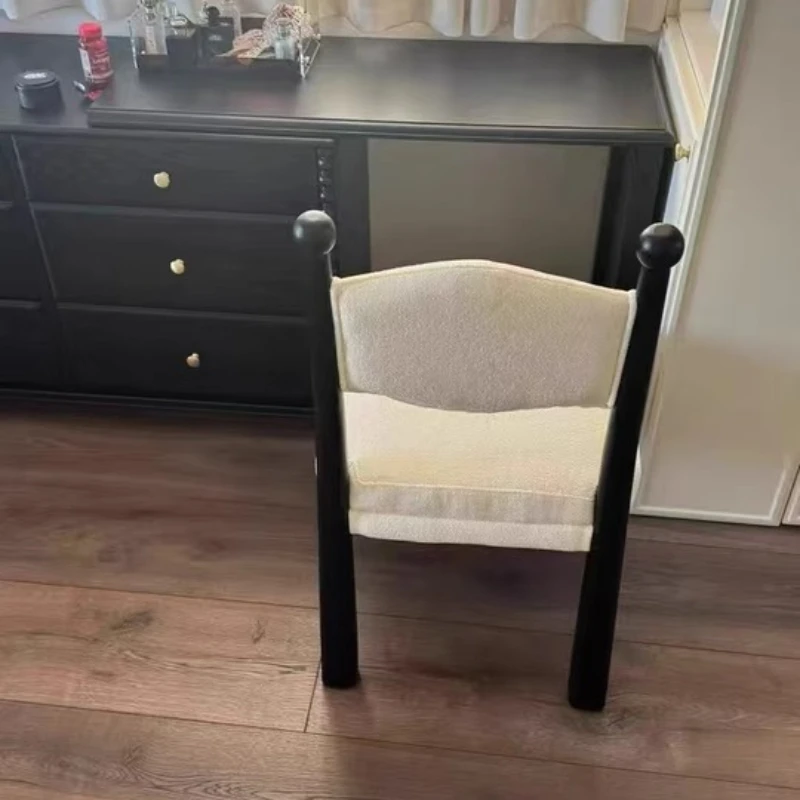 Retro Designer Tea Table Chair, Minimalist French Style Dining Seat, Vintage Stool