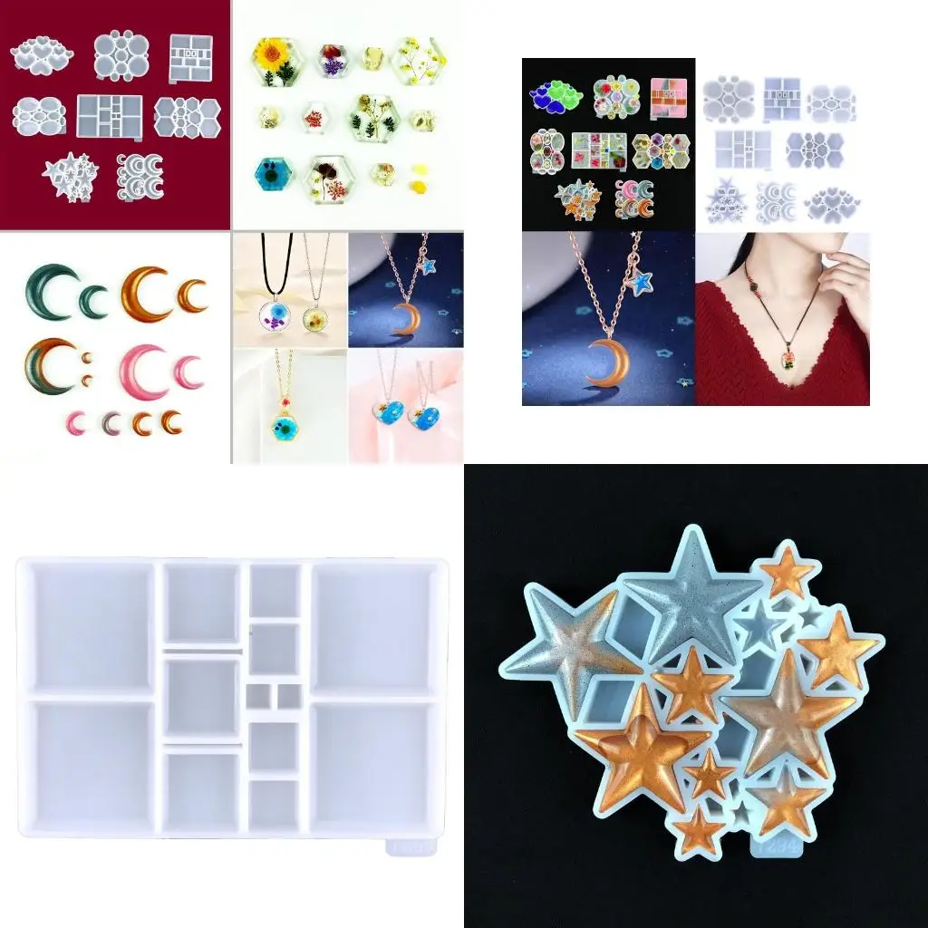  Resin Silicone Mold with Hole for Pendant Necklace Craft Tool DIY Jewelry Making