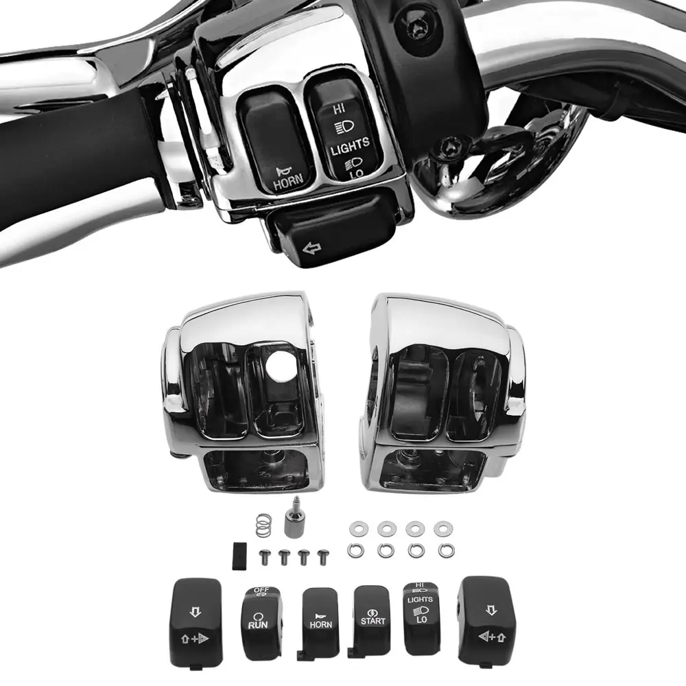 

Кнопки-накладки на корпуса переключателей руля мотоцикла для Harley Dyna Street Bob Softail Fat Boy Sportster XL 883 1200